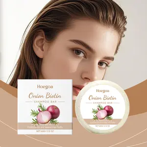 Onion & Biotin Shampoo Bar 60g, Suitable for All Hair Types, Moisturizing & Smooth, Rich in Rosemary Extract, Essential Hair Care