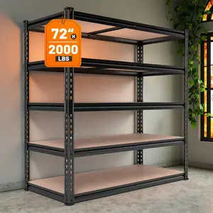 72 tall storage rack 2000 lbs heavy load, five-story metal garage rack 35.5 wide x 72 high x 15.8 deep, adjustable basement pantry rack, office utility rack