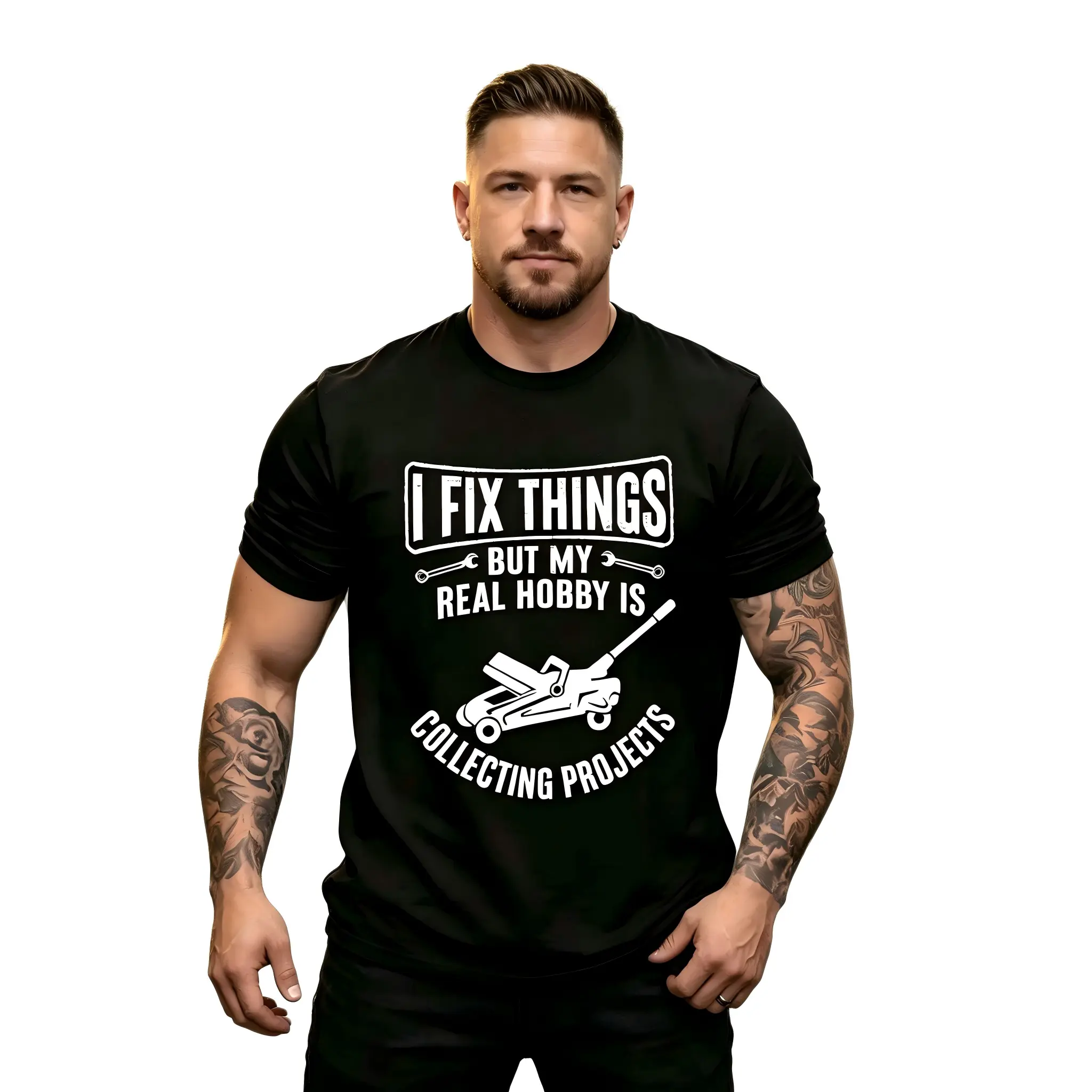 Graphic Tees mens mechanic funny tee shirt things collecting objects for him garage job occupational mechanics tee black -1 Classic Fabric
