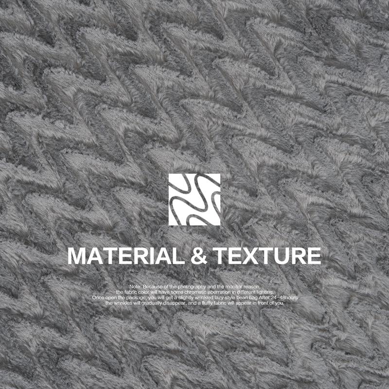 【Hobestluk】Bean Bag Chair 6ft for Adults, 70" x 70" x 15", Big Bean Bag Design, Plush Fur Cover, Versatile for Living Room, Bedroom, Dorm, Office Couch Sofa,fathersdaygifts