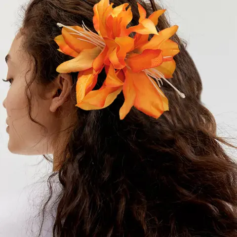 Mother's Day Gift Women Bohemian Style Artificial Lily Flower Hair Clip, Goddess Hair Clip, Perfect Valentine's Day Accessory, Elegant Floral Hair Decor for Any Occasion, Tropical Hair Accessories, Boho Hair Accessories, Floral Hair Clips, Hairclips