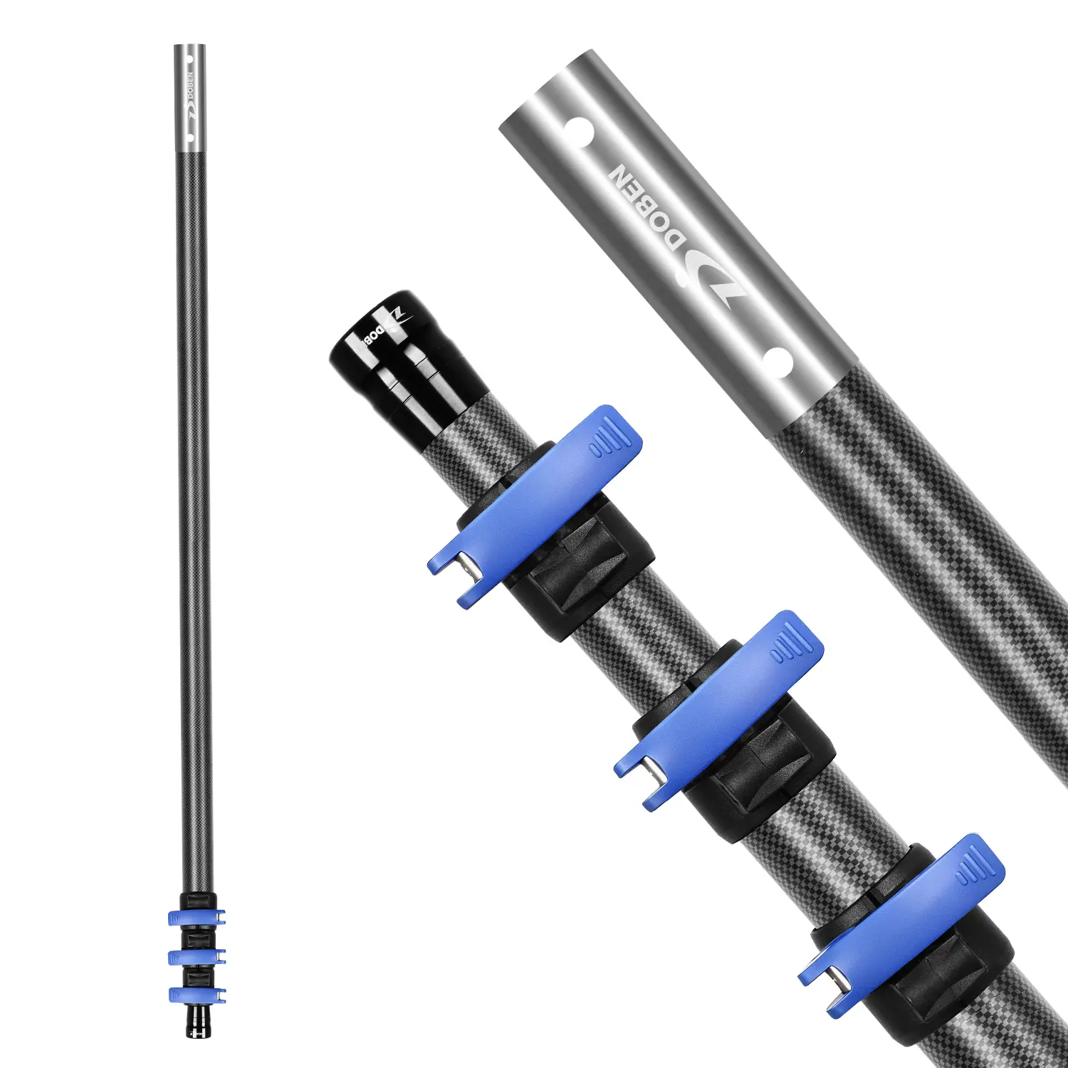 【SummerSales】D DOBEN Carbon Fiber Pool Pole Professional Ultralight Pool Poles 16FT/12FT Adjustable Telescopic Lightweight Pool Cleaning Pole with Quick-Release Lock Heavy Duty Pool Pole Compatible with Skimmer Nets Brushes & Pool Vacuums