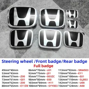 1pcs Car Front Head Hood Bonnet Emblem Rear Tail Bumper Logo For Honda Civic Fit Jazz Accord CRV HRV City Odyssey Accessories