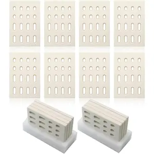 Ceramic Brick Replacement for Barbeques Galore Grand Turbo, Grand Hall and Members Mark, Ceramic Briquettes Heat Plate Flame Tamer, 7 1/16" x 4 3/4", 8 Pack