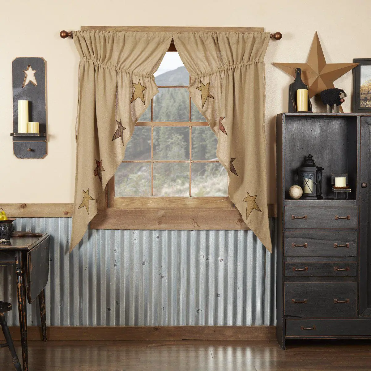 Stratford Burlap Prairie Curtains, Room Decor Curtain for Household Textiles & Soft Furnishings