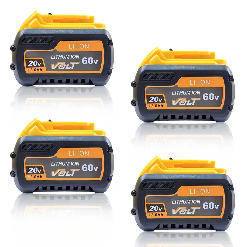 1/2/4PACK 12000mAh For DEWALT FLEXVOLT 20V/60V MAX Lithium Ion Battery 12.0Ah DCB609 DCB606 DCB612 Compatible With DCB200 DCB201 DCB203 DCB204 DCB206 DCB207 DCB208 Fit 20V/60V MAX Cordless Power Tools Fathersdaygift Heavy Duty Portable