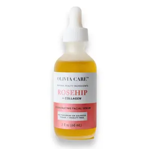 Olivia Care Rosehip + Collagen Oil Everyday Facial Oil Lightweight Serums with Vitamins A & C for Skin Repair 2 oz Moisturizer