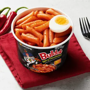 Samyang Buldak Tteokbokki - Spicy Chicken Flavor Rice Cakes 185g Authentic Korean Street Food Instant Chewy Bold Heat for Spice Lovers Easy to Prepare