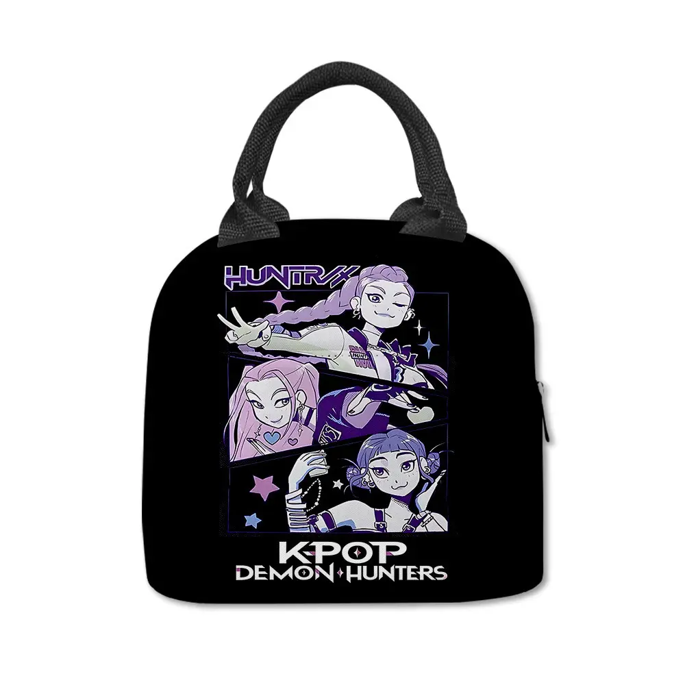 2026 New Movie K-POP Witch Squad Printed Portable Lunch Bag Lightweight Large Capacity Travel Picnic Bag