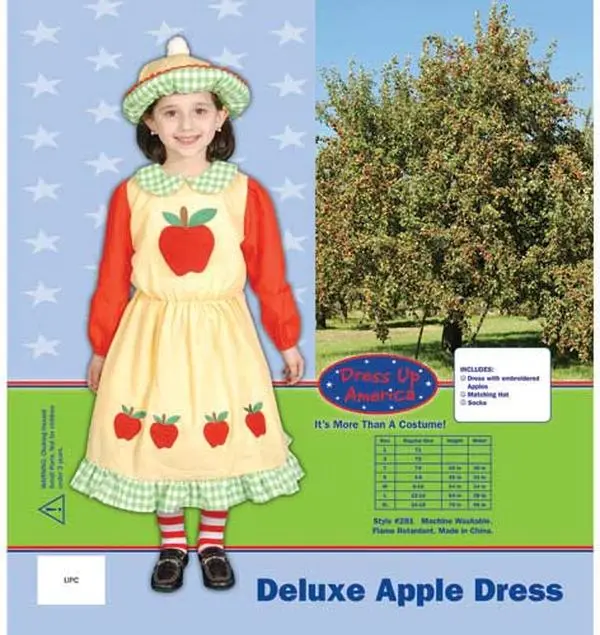Dress Up America Deluxe Apple Dress Costume Large 12-14 281-L