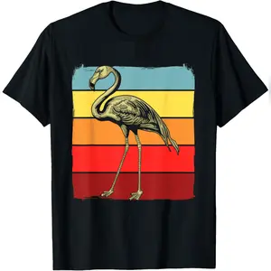80s Vintage Retro Flamingo Funny Bird Animal Lover Men Women T-Shirt Comfy Everyday T-Shirt