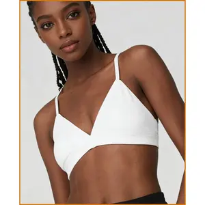 BreezeactiveTerraventureshop Minimalist Black Triangle Bralette | Light Support Yoga Bra for Women F Cup Sports Bra Activewear