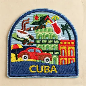Cuba Embroidered Patch, Adhesive Iron-On, Suitable for Clothes, Jackets, Hats, Accessories, Easy Application, Durable Design, Embroidery Patches