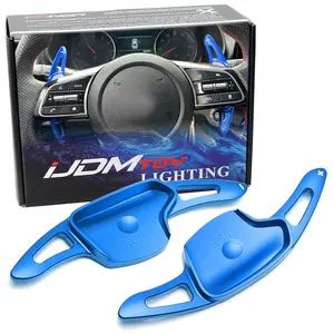 iJDMTOY Racing Sports Blue Aluminum Larger Paddle Shifter Extension For Kia 2022-2024 Forte K3