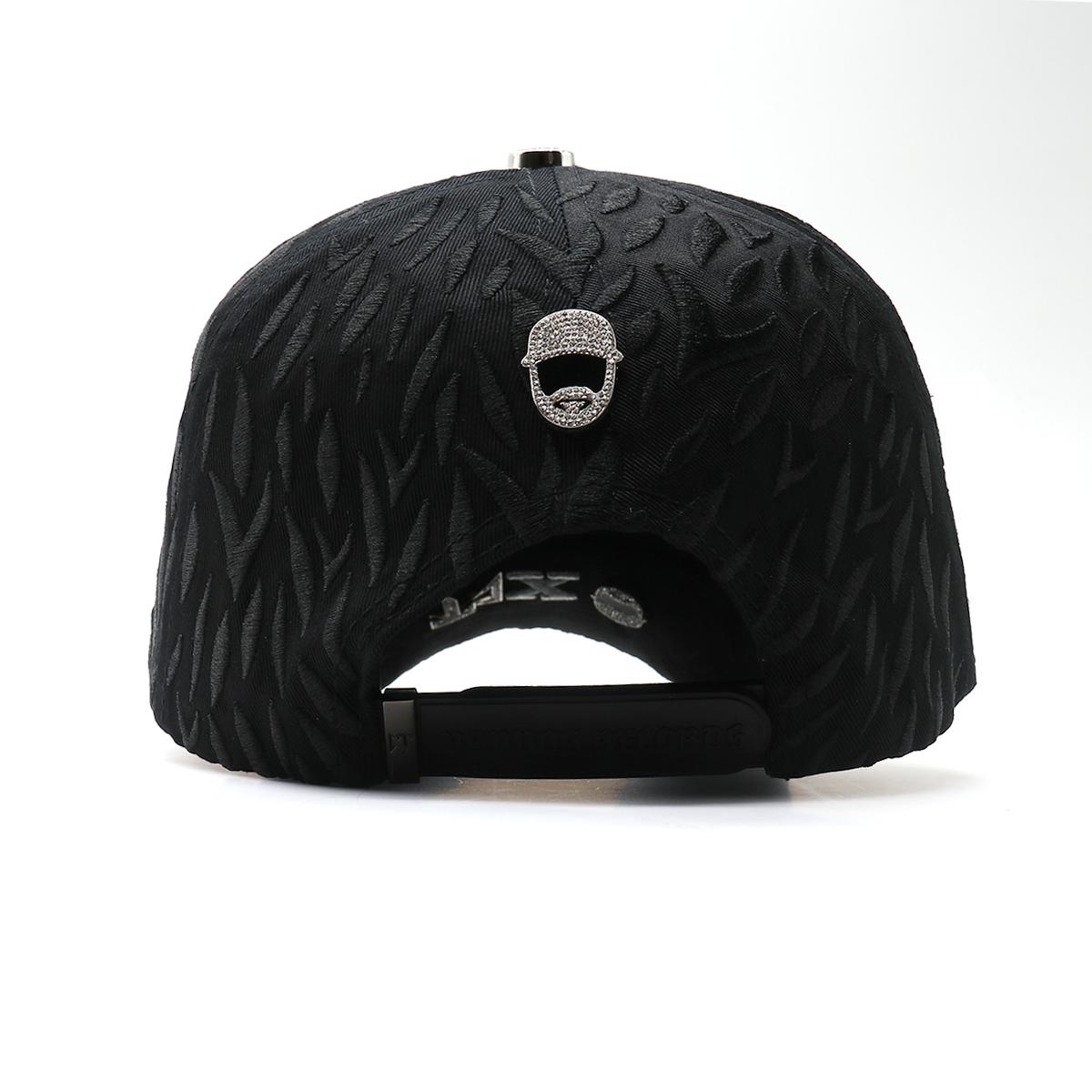 Streetwear Bling Cap with Triple Star Rhinestone Studs, Adjustable Hip Hop Snapback with Embossed Texture