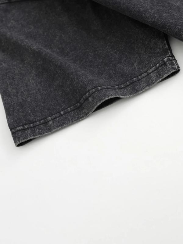 8.11 oz Washed Treaty Oak Revival Retro Elements Graphic T-Shirt | Retro American Street Print Crew Neck Short Sleeve Top for Daily Outings and Casual Gatherings, Loose Fit, All-season, Slight Stretch Fabric