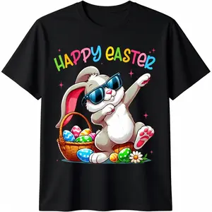 Funny Dabbing Bunny Easter T-Shirt with classic happy Easter theme! Adorable dabbing bunny graphic, perfect for boys, girls and adults-ideal for Easter parties, family gatherings and casual daily wear.