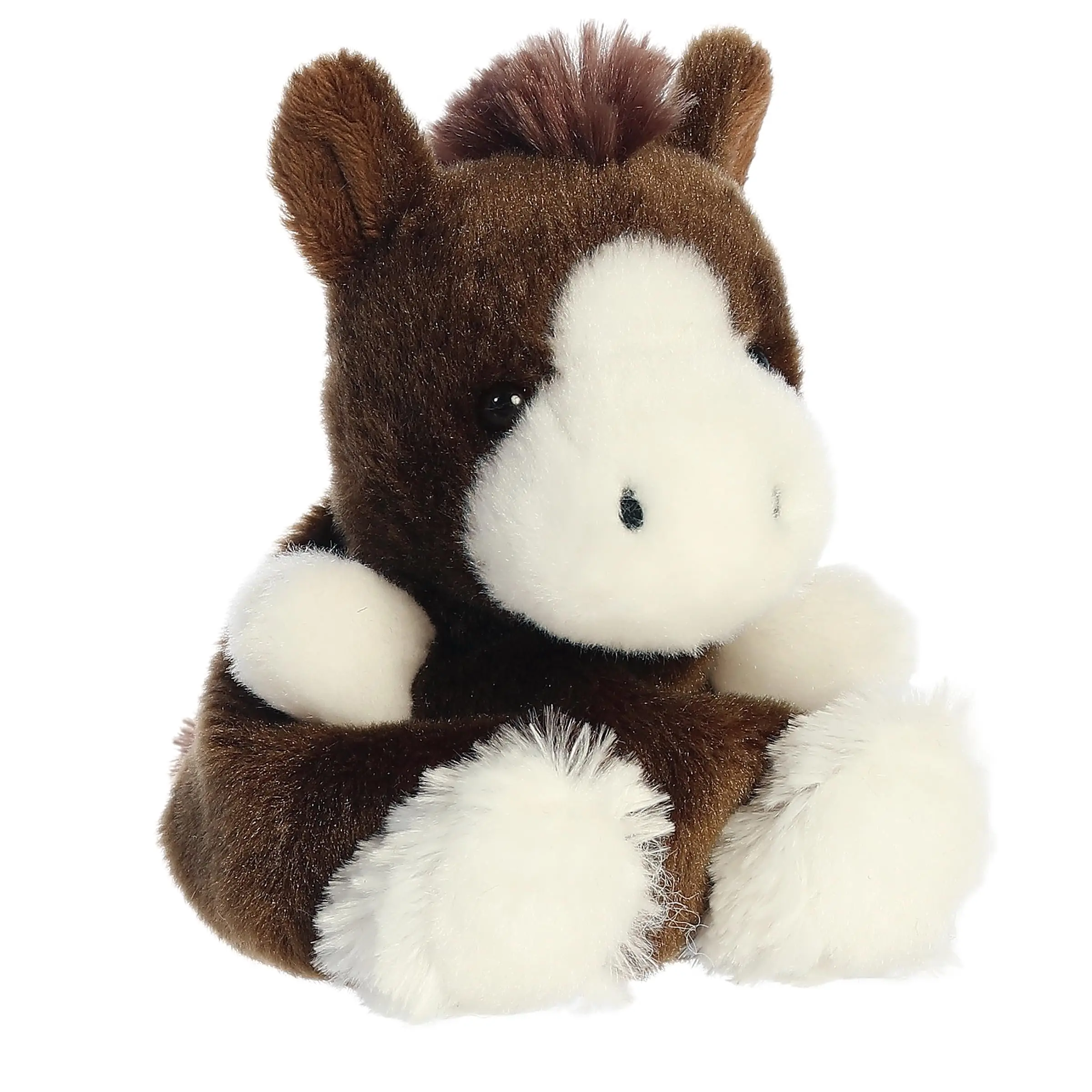 Aurora Adorable Palm Pals Darius Clydesdale Stuffed Animal - Fun Collectible Plush for Kids and Adult Collectors - Perfect for Decorating Rooms and Birthday Gifts - Brown 5 Inches