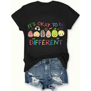 Its Okay To Be Different T Shirt Black Casual Wear Personalized Unisex Women Top All Season Comfortable Breathable Short Sleeve Tee Suitable For Any Outfit Made In Usa
