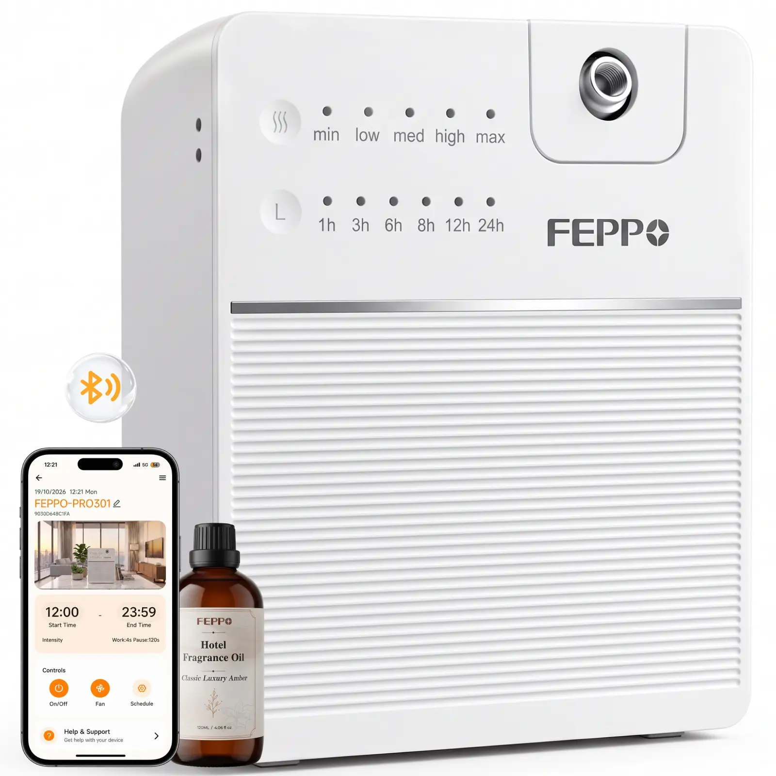 FEPPO 2026 Upgraded HVAC Scent Diffuser Machine for 2000 Sq Ft with Wi-Fi Control Cold Air Fragrance Diffuser,Scent Air Machine, Built-in Fan,Waterless Essential Oil Diffuser for Large Room,Home,Hotel,Office