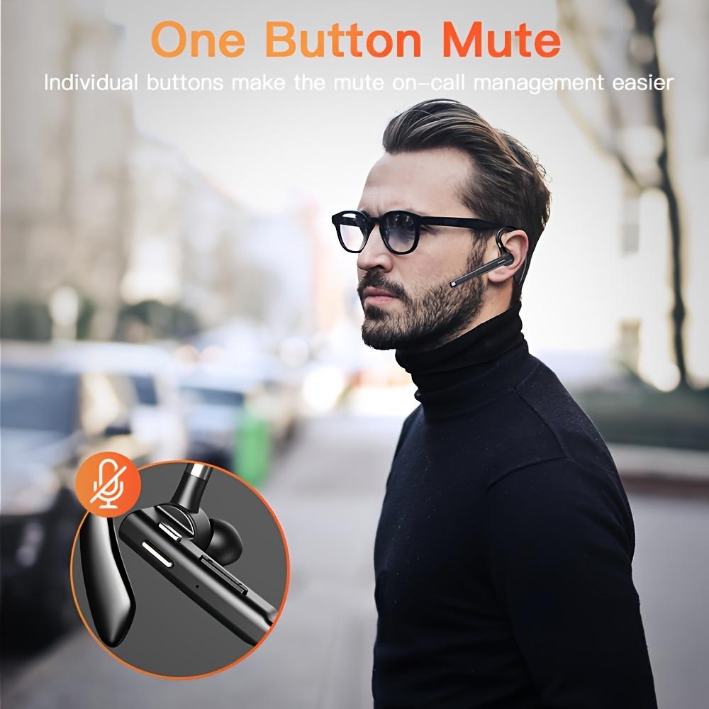 Bluetooth V6.1 Wireless In-Ear Earbuds with Microphone - 24hr Truck Driving Use, 60-Day Standby, Waterproof, 20kHz Audios, Included Cable, Compatible with iPhones, Android Mobile Devices, Samsung Laptops (Black), Includes Cable