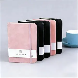 2PCS  Portable A7 Pocket Notebook, 200 Pages Small Pocket Journal, Faux Leather Mini Notebook with Elastic Closure, Pen Holder, Bookmark, for Travel, Office, School, Notes, Journaling & Everyday Use