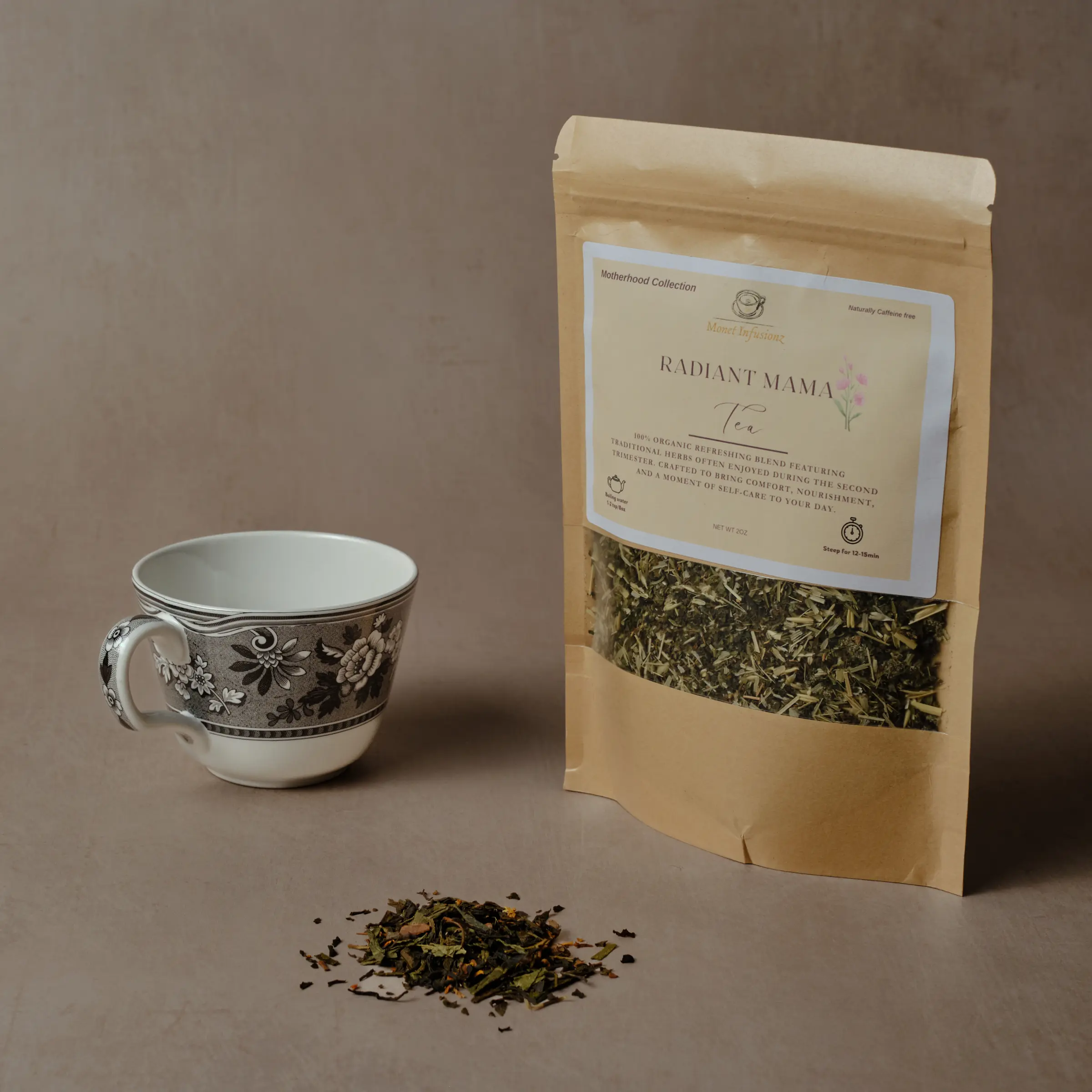 Radiant Mama | Second Trimester Herbal Tea | Caffeine-Free Loose Leaf Tea | 2 oz