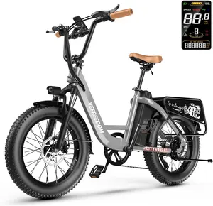 Electric Bike for Adults with Peak 1500W Motor, 48V 20Ah Removable Battery Fast Ebike,Max 70Miles & 30MPH,20" x4.0 Fat Tire Commuting Electric Mountain Bike,7-Speed, Step-Thru Bicycle