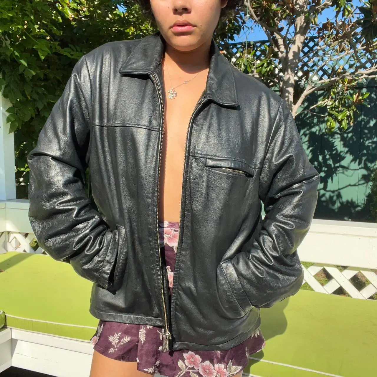 Wilson’s Leather Vintage Shiny Buttery Soft Lined Bomber Goth Emo Punk Hardcore Jacket