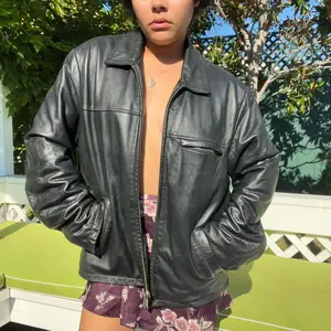 Wilson’s Leather Vintage Shiny Buttery Soft Lined Bomber Goth Emo Punk Hardcore Jacket