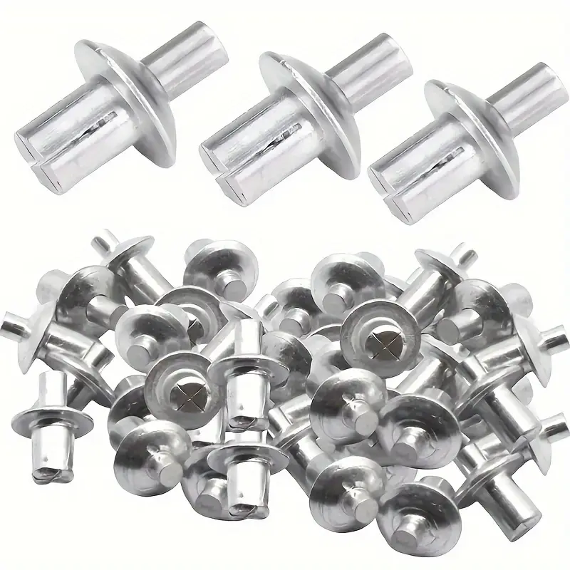 Springtok 100pcs Aluminum Alloy Push-In Rivets - Premium Polished, Strong Hold Hammer-in Rivet Assortment, Durable & Corrosion-Resistant Hardware Heav