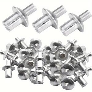 Springtok 100pcs Aluminum Alloy Push-In Rivets - Premium Polished, Strong-Hold Hammer-In Hardware, Durable, Corrosion-Resistant Industrial Heavy-Duty Circular Parts Assortment