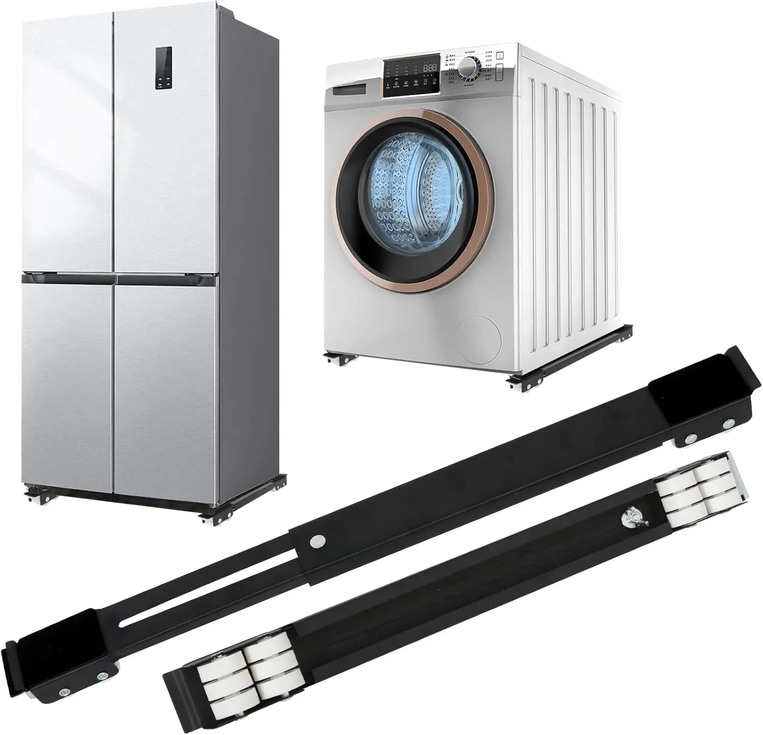 Extendable Appliance Rollers for Washer and Dryer,Mobile Washing Machine Base, Wheels for Appliances Sliders,Heavy Duty Appliance ,Appliance Mover for Refrigerators,Washing Machines