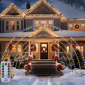 Brightown 3 Pack Christmas Archway Outdoor,24FT 300LEDs Christmas Light Arch with 8 Light Modes, Simple and Easy Assembly, Customizable & Reusable,Mulit-Color