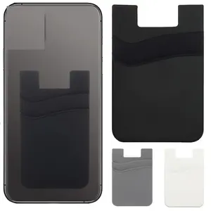 Silicone Phone Card Holder Wallet Case - Stick On Phone Pocket - Holds Cards & Coins - Gift for Father & Boyfriend