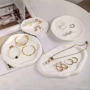 Gypsum Jewelry Tray, Irregular Cloud Shape Display Stand, Watch Key Ring Holder, Photo Prop, Birthday Gift, Decorative Accessory