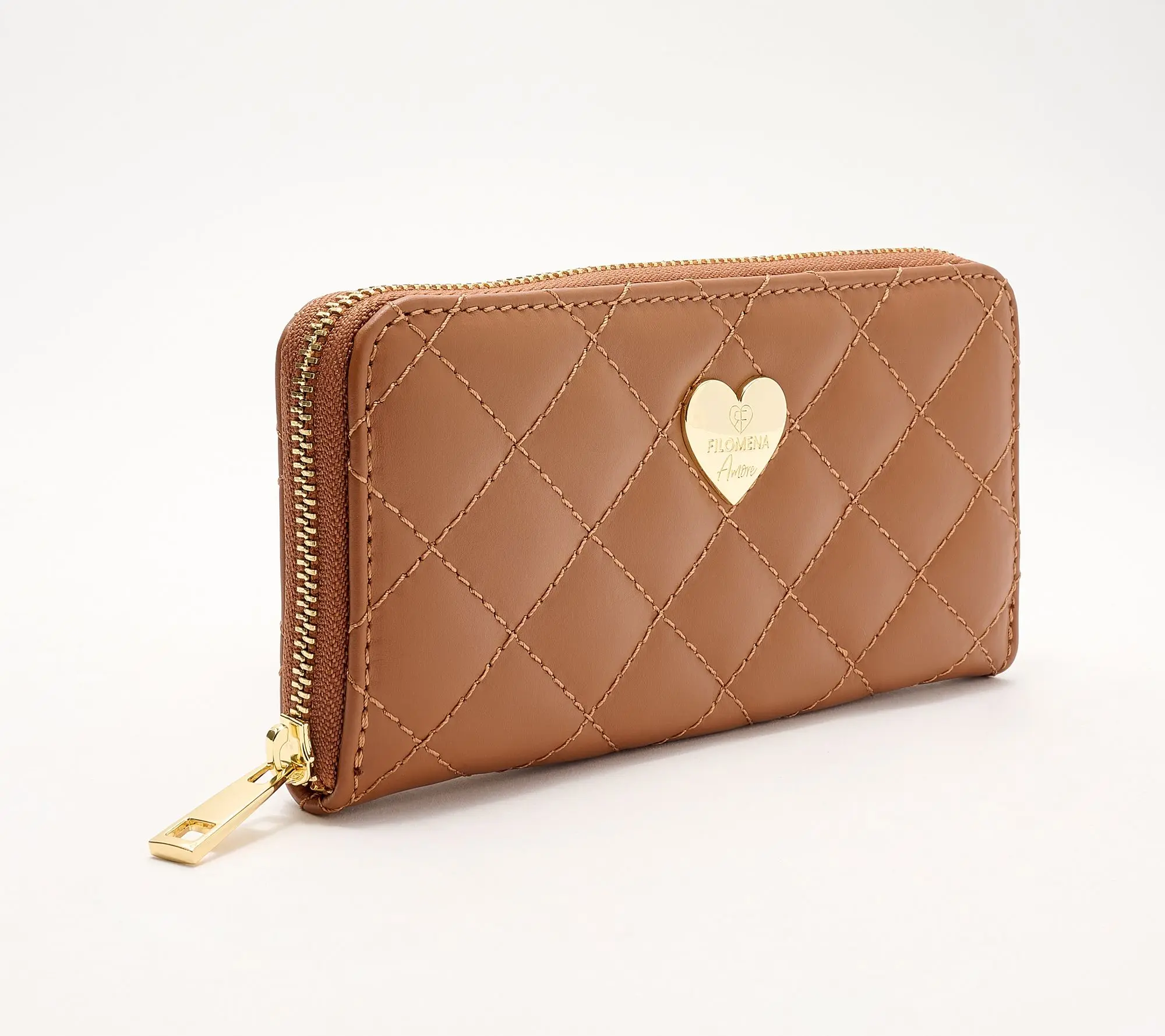 Filomena Amore Miss Duomo Quilted Leather Zip Around Wallet