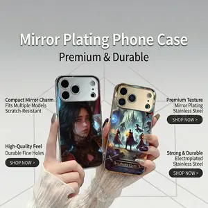 PIKPAKA B-Baldurs Gate 3 Game cool Phone Case For iPhone 17 16 15 14 13 12 Pro Max Plus Electroplated Metal Bumper Case Slim Tempered Glass Back Advanced Materials Shockproof Anti-Scratch Luxury Case Fashion Durable Stylish
