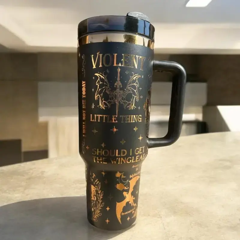 [Gift box and straw] Iron Flame Tumbler 40oz, Fourth Wing Tumbler, The Empyrean Tumbler. VLR02