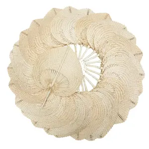 11" x 15" Bulk  72 Pc. Natural Woven Bamboo Hand Fans