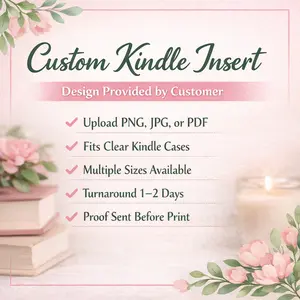 Custom Designs  Kindle Insert for Clear Case – Aesthetic Book Lover Decor | Cozy Reading Accessory
