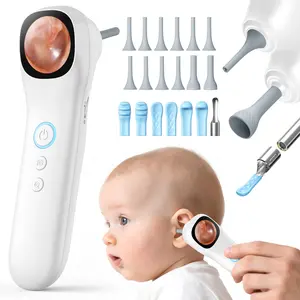 Digital Visible Ear Mirror with LED Light, 1080P HD Ear Canal Viewer, Suitable for Kids Adults Pets, Includes 12 Silicone Ear Spoon Sets