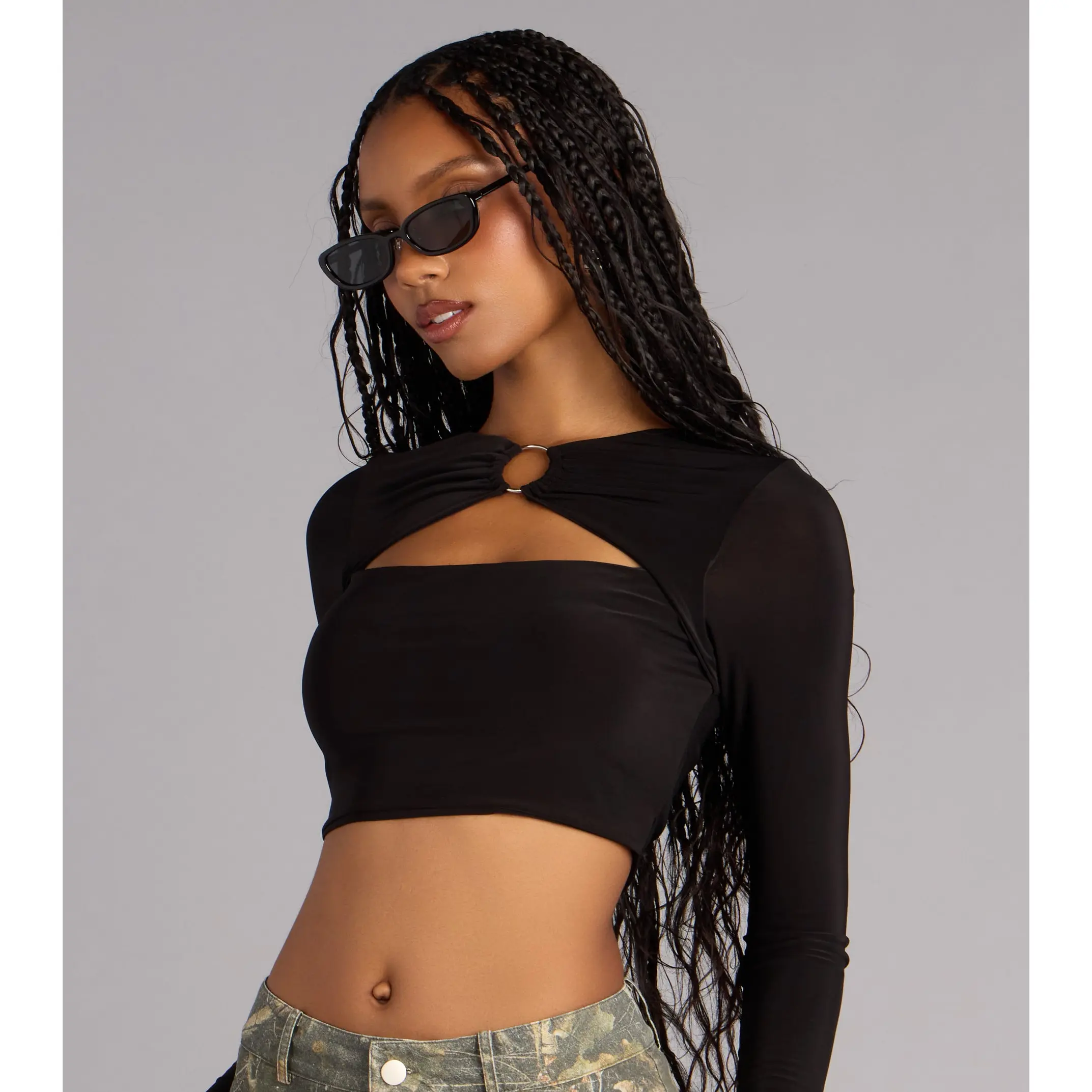 Cool Girl O-Ring Cutout Crop Top - TikTok Shop