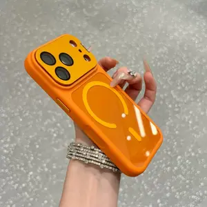 Original Matte Metal Camera Protection For Magsafe Case For iPhone 17 16 Plus 15 14 13 12 Pro Max Magnetic Hard Shockproof Cover