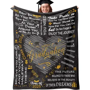 Graduation Blanket, Class of 2026 Flannel Throw Blanket, Inspirational Graduation Gift for Him/Her, High School and College Graduation Keepsake, Soft Cozy Throw Blanket for Graduates College & High School,Graduation Gift for Him/Her