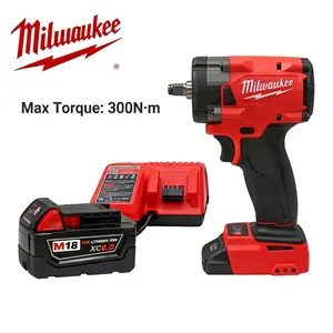 Milwaukee 18V 3/8" Multi-fit Impact Wrench, 300N·m Max Torque, 0-2400 RPM No-load Speed, 0-3500 IPM Impact Rate, Cordless Power Tool For Mechanical Maintenance, Construction And Fastener Disassembly Work