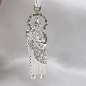 Silver San Judas Tadeo Pendant with Gemstone Charm for Religious Jewelry, Dije de San judas Tadeo con piedra.