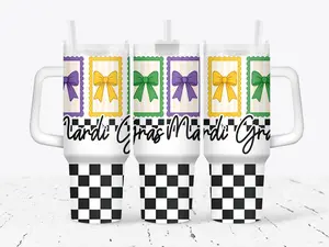 Mardi Gras Bird Mask Tumbler