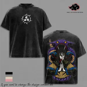Orochimaru - NRT Anime T-Shirt Vintage Acid Wash Oversized Naruto Anime Graphic Tee Streetwear Gift for Anime Lovers Naruto Fans