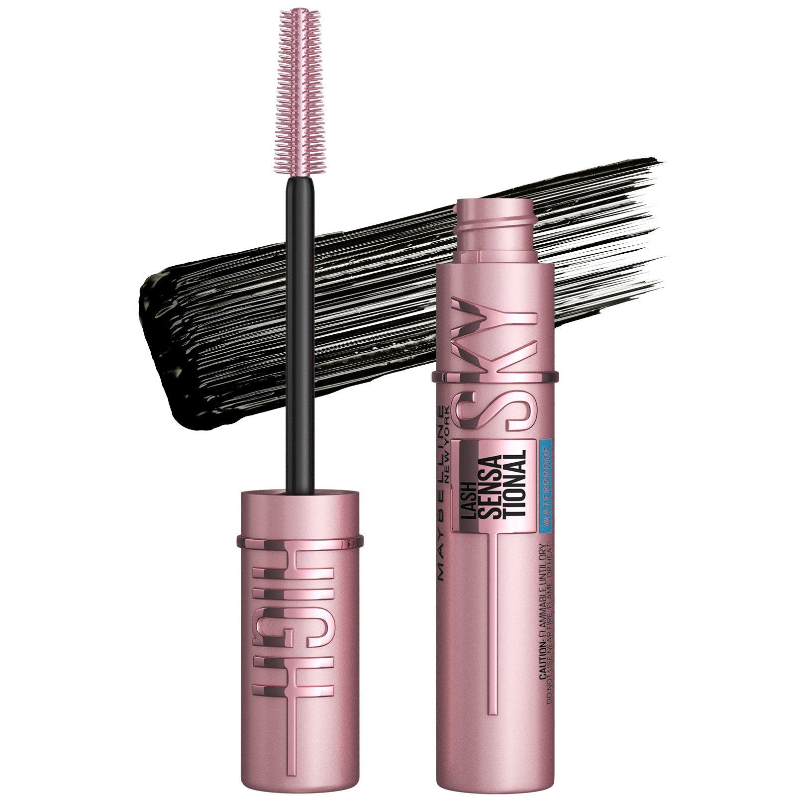 Lash Sensational Sky High Waterproof Mascara Makeup, Volumizing, Lengthening, Defining, Curling, Multiplying, Buildable Formula, Maybelline New York